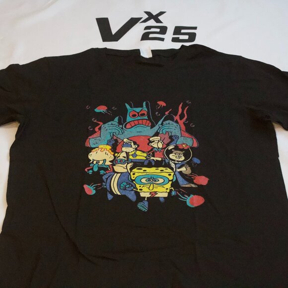 Unisex Spongebob International Justice League Super Hero Graphic T Shirt Sz Lg - Picture 1 of 4
